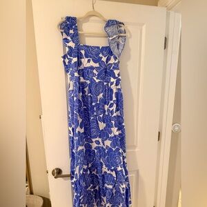 Blue and White Floral Dress